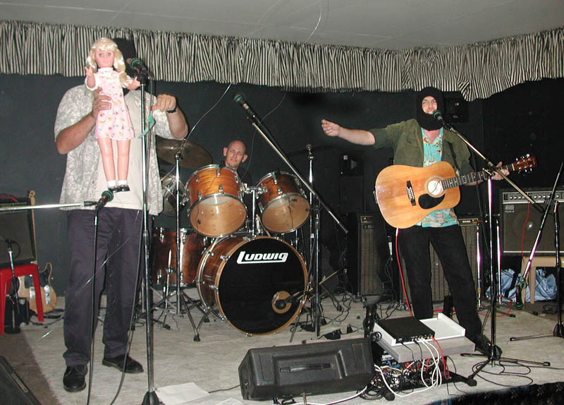 The Black Assassins unplugged performance at 4ZZZ-FM 25th Birthday Party, Souths Leagues Club Brisbane, December 2000